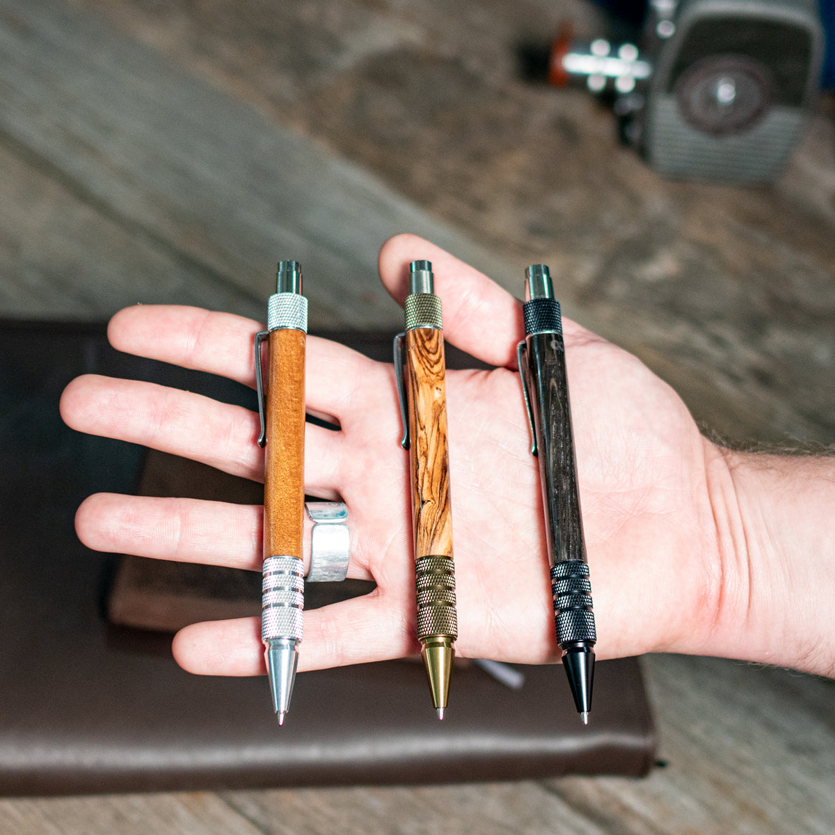 The Ancients Series  Machined EDC Click Pen with Ancient Wood