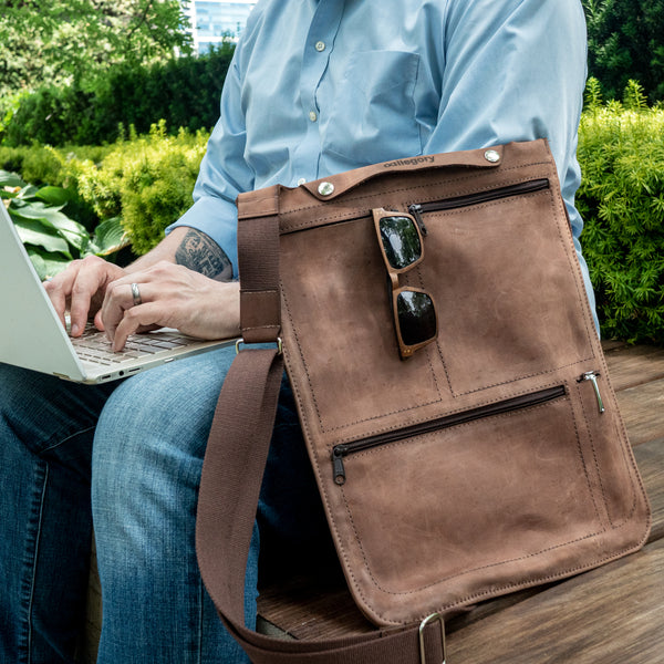 Flight Satchel | Large Mailbag | Slim Leather Laptop Bag