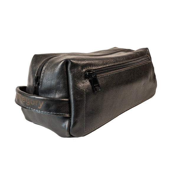 Leather Dopp Kit with Waxed Denim Mini Bag