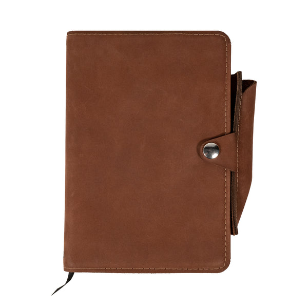 Frost A5 Journal | Refillable Leather Cover for A5 Notebooks with Pen Sleeve