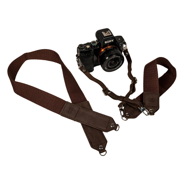 Content Camera Strap | Leather Three-way Crossbody, Neck Strap, & Wrist Leash