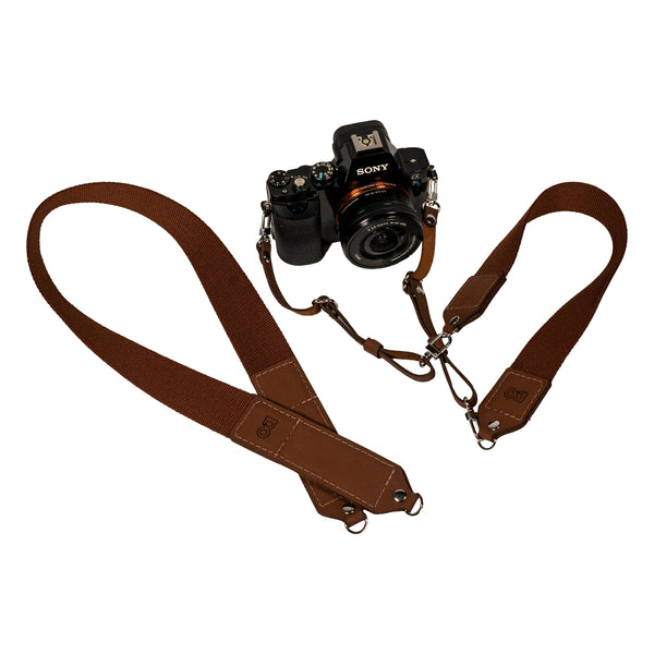 Content Camera Strap | Leather Three-way Crossbody, Neck Strap, & Wrist Leash