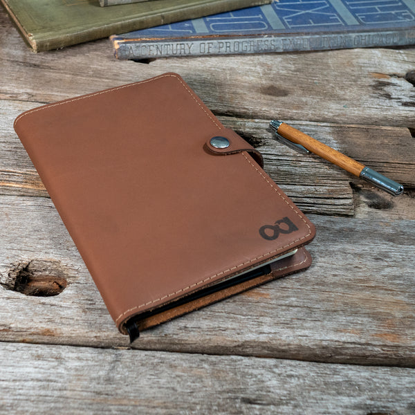 Personalized Name Leather Sketchbook Cover Large for A5 Handmade