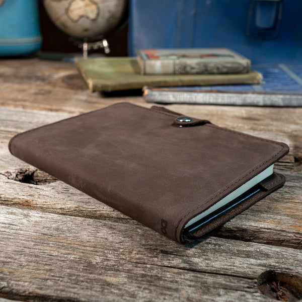 Frost A5 Journal | Refillable Leather Cover for A5 Notebooks with Pen Sleeve