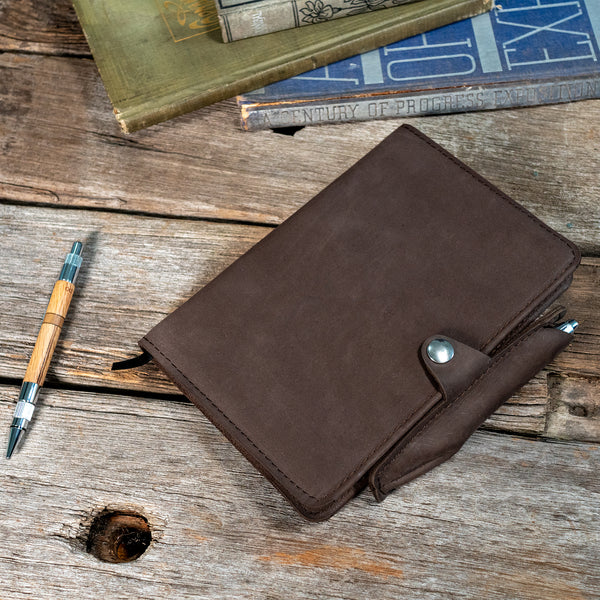 Frost A5 Journal | Refillable Leather Cover for A5 Notebooks with Pen Sleeve