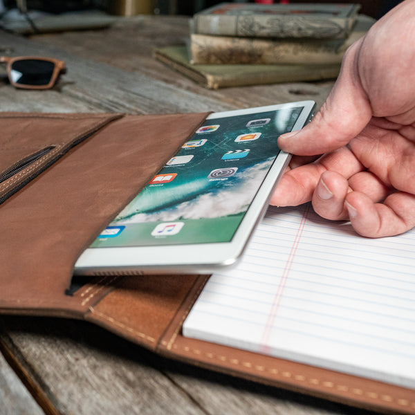 Walker Portfolio | Medium Leather Padfolio & Tech Case